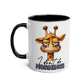Dont Do Mornings Coffee Mug with playful giraffe design, glossy 11oz ceramic, microwave and dishwasher safe