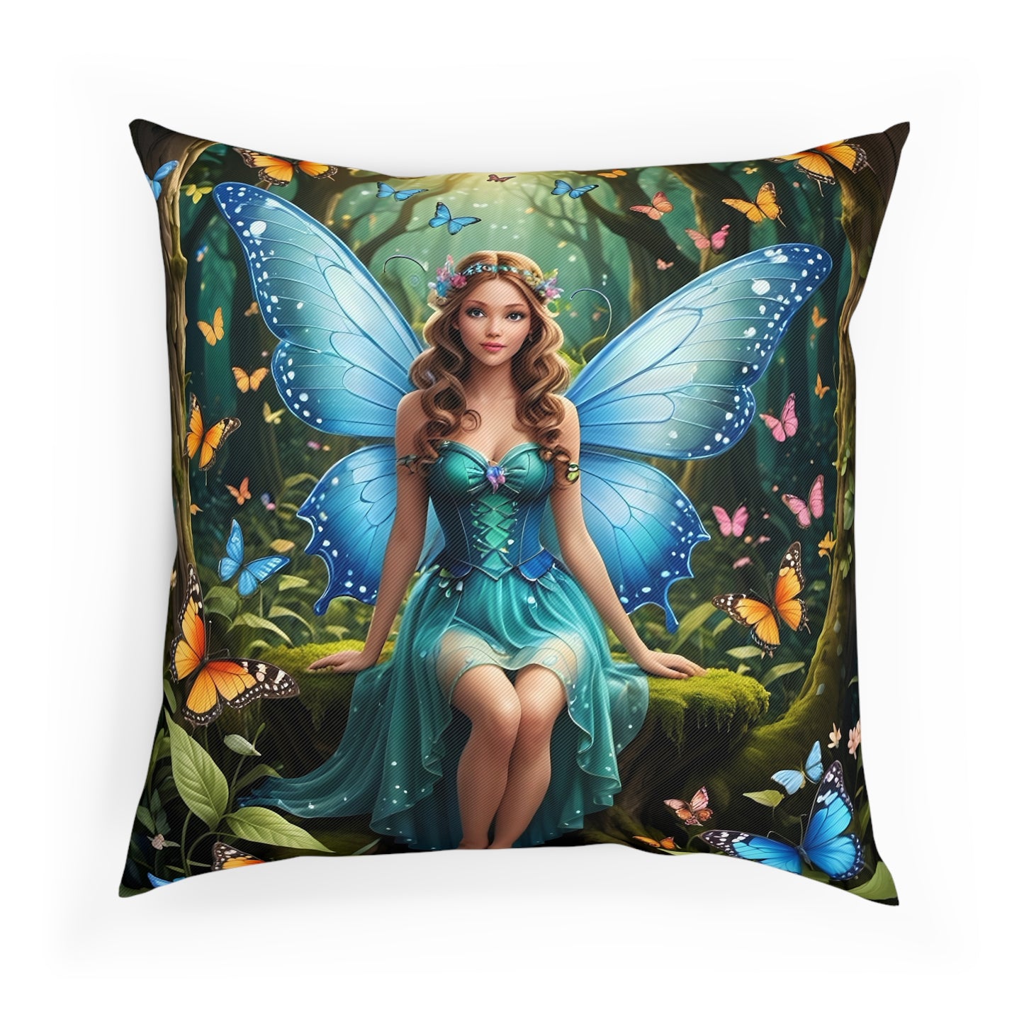 Gorgeous Fairy Cotton Drill Square Cushion