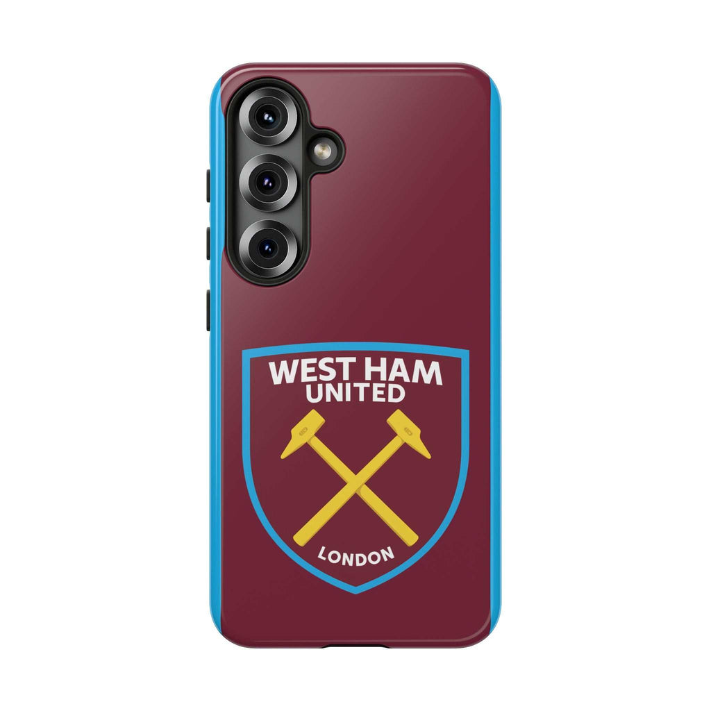 West Ham United Magnetic Samsung Case with claret and blue colors and official-inspired crest, dual layer protection and wireless charging compatible