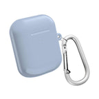 Misty Blue AirPods/Pro Protective Case with glossy finish and attached carabiner clip