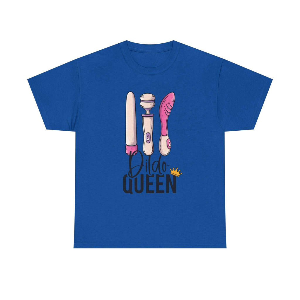 Bold Dildo Queen T-Shirt with cheeky text, 100% cotton, soft and comfortable for everyday wear