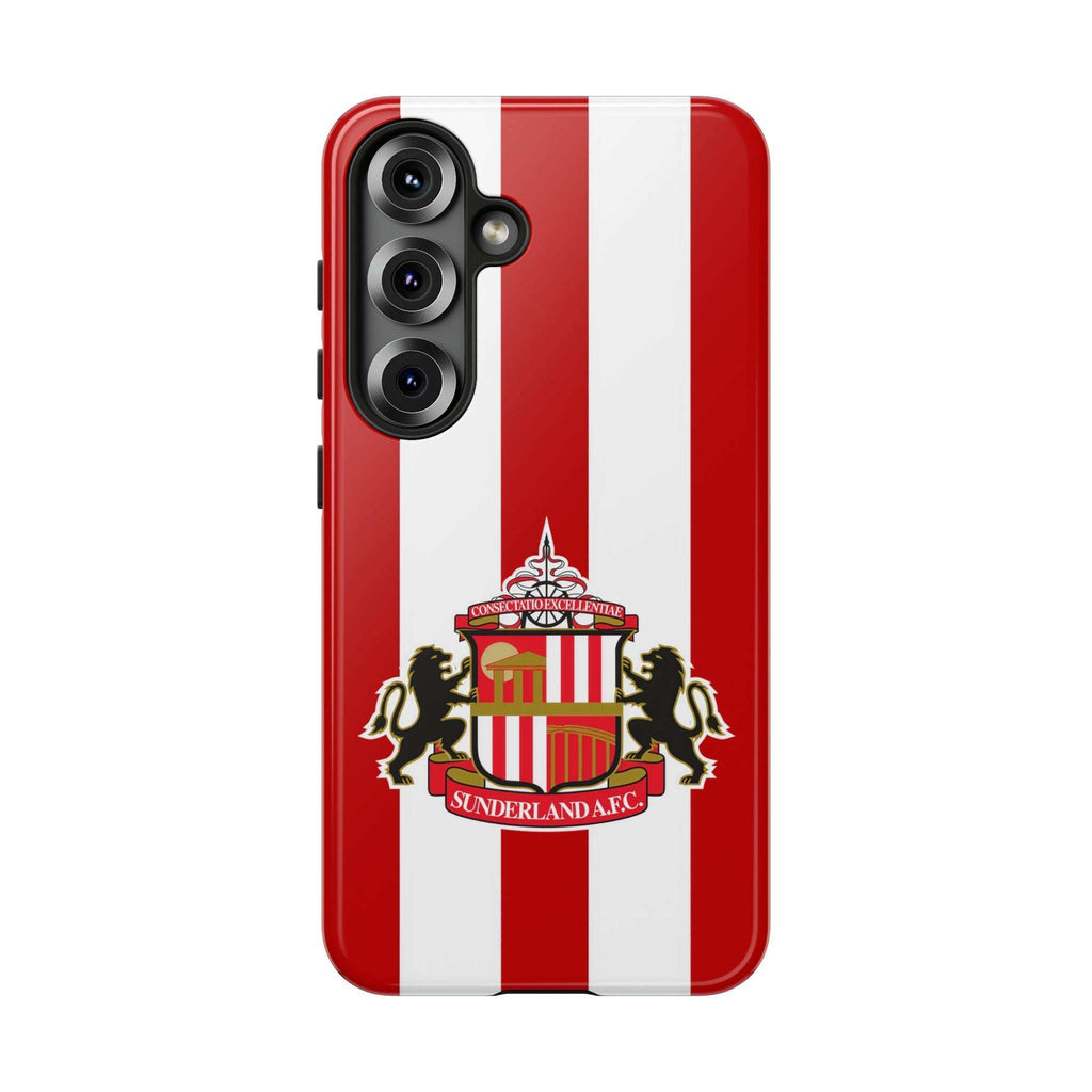 Sunderland FC Samsung phone case with red and white colors and magnetic protection features