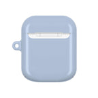 Misty Blue AirPods/Pro Protective Case with durable hard shell and glossy finish, compatible with wireless charging and designed for scratch and bump protection.