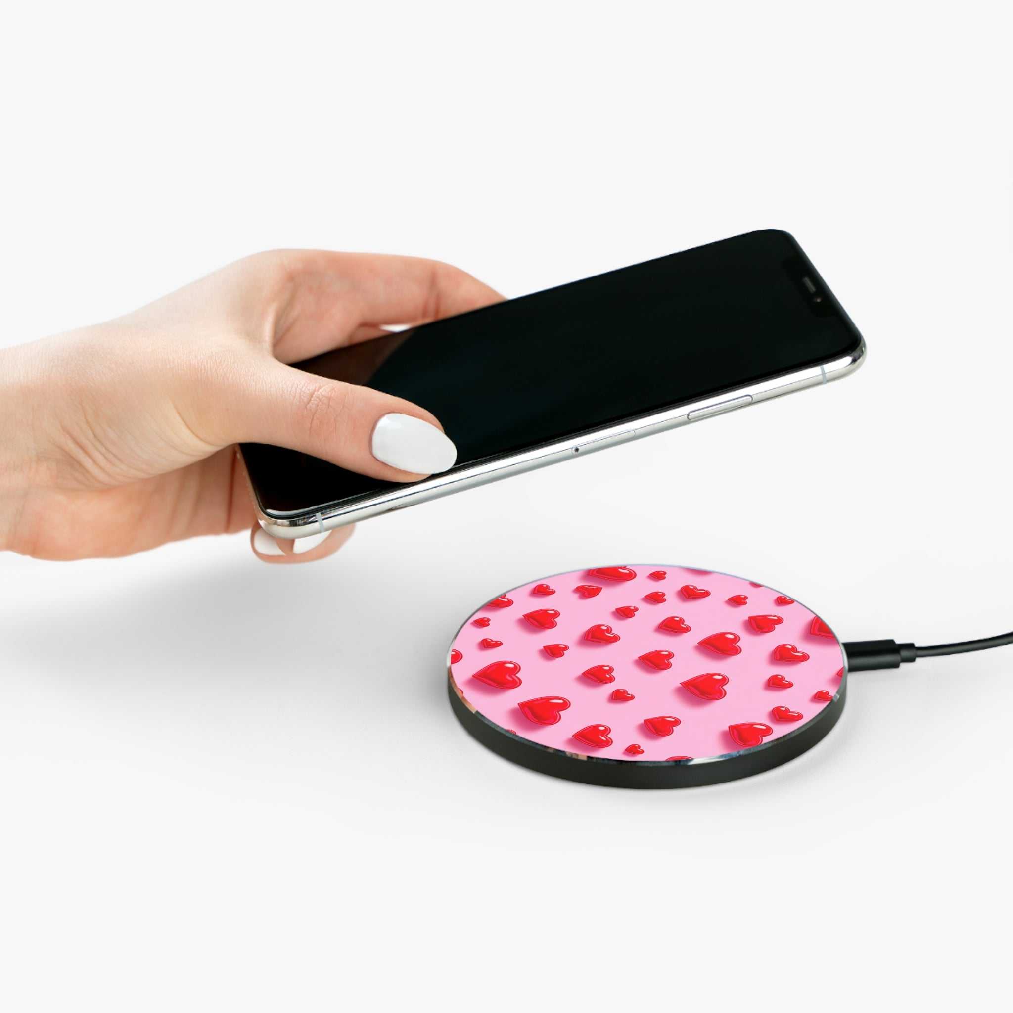 Pink Hearts Design Wireless Charger