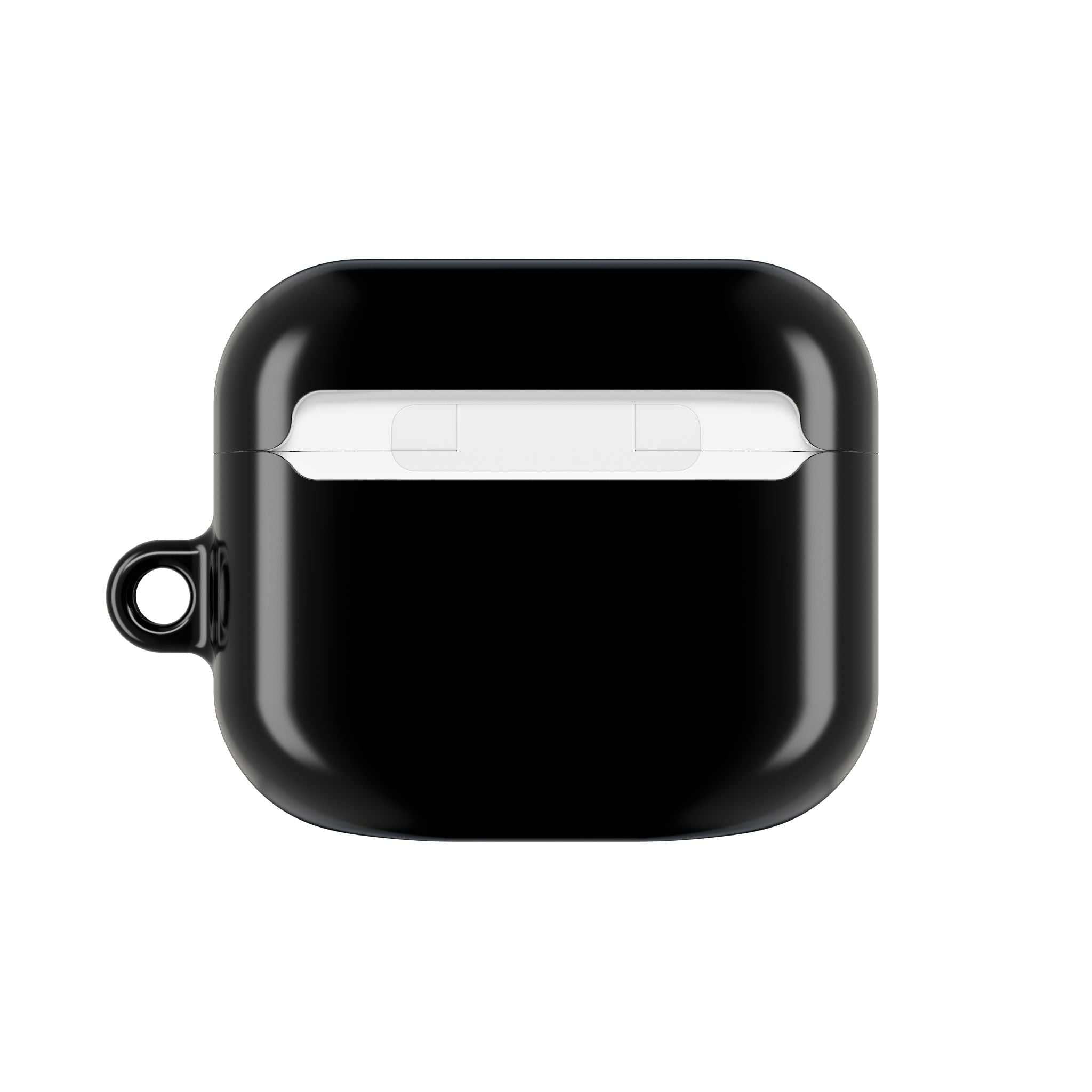 Black AirPods Pro protective hard shell case with glossy finish and durable scratch resistance