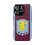 Aston Villa MagSafe iPhone case with claret and blue colors and team crest, dual layer protection, and MagSafe compatibility.