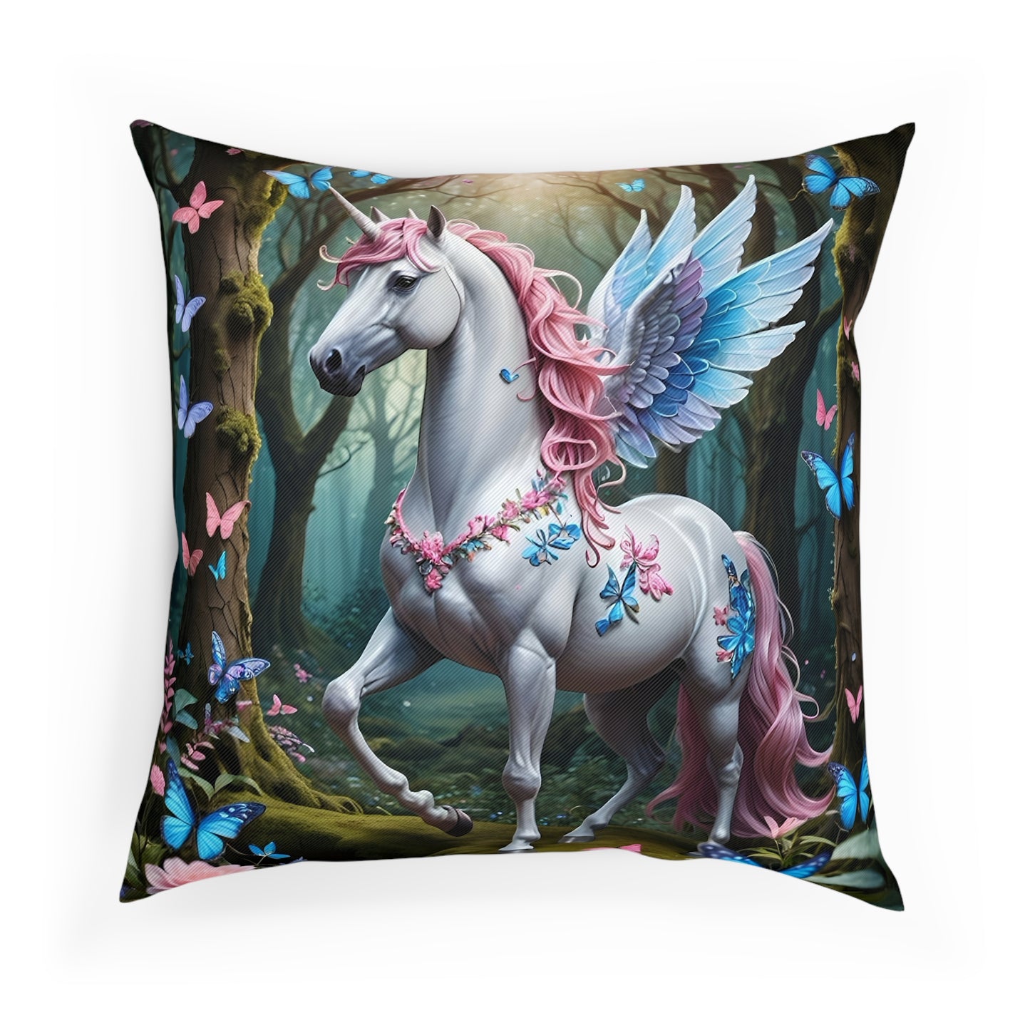 Gorgeous Mythical Unicorn Cotton Drill Square Cushion