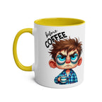 Fun Sarcastic Coffee Mug with humorous design and glossy finish, 11oz ceramic, yellow interior.