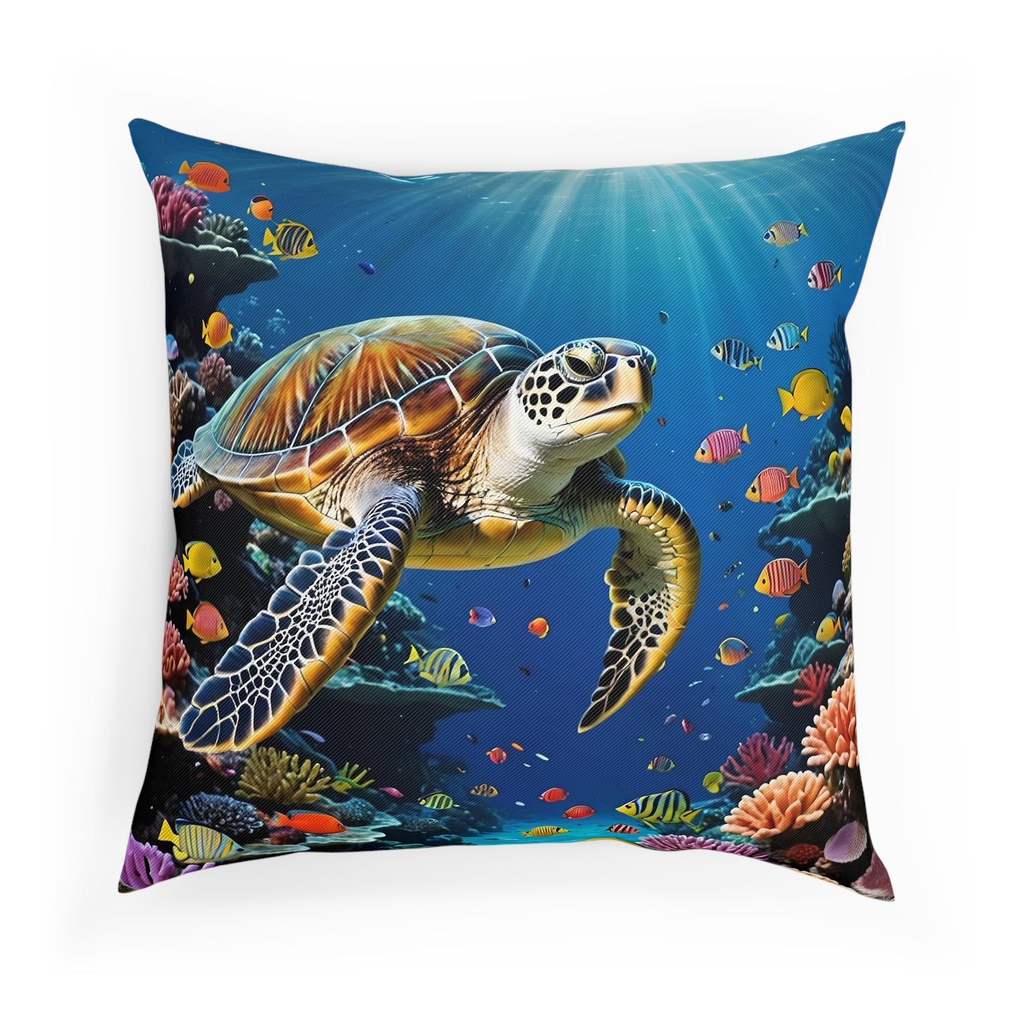 Sea Turtle Cotton Drill Square Cushion