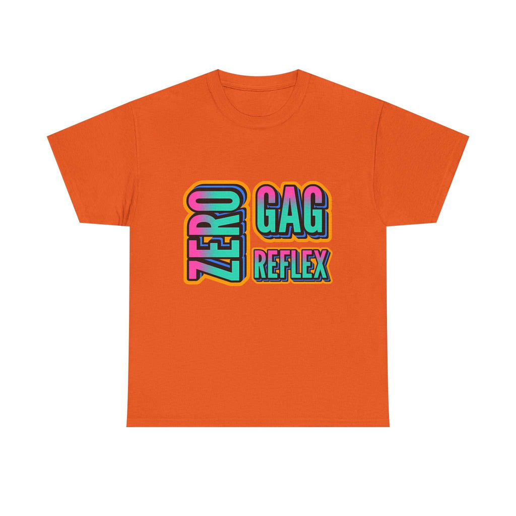Zero Gag Reflex T-Shirt with bold humor print, made from 100% cotton for comfortable everyday wear