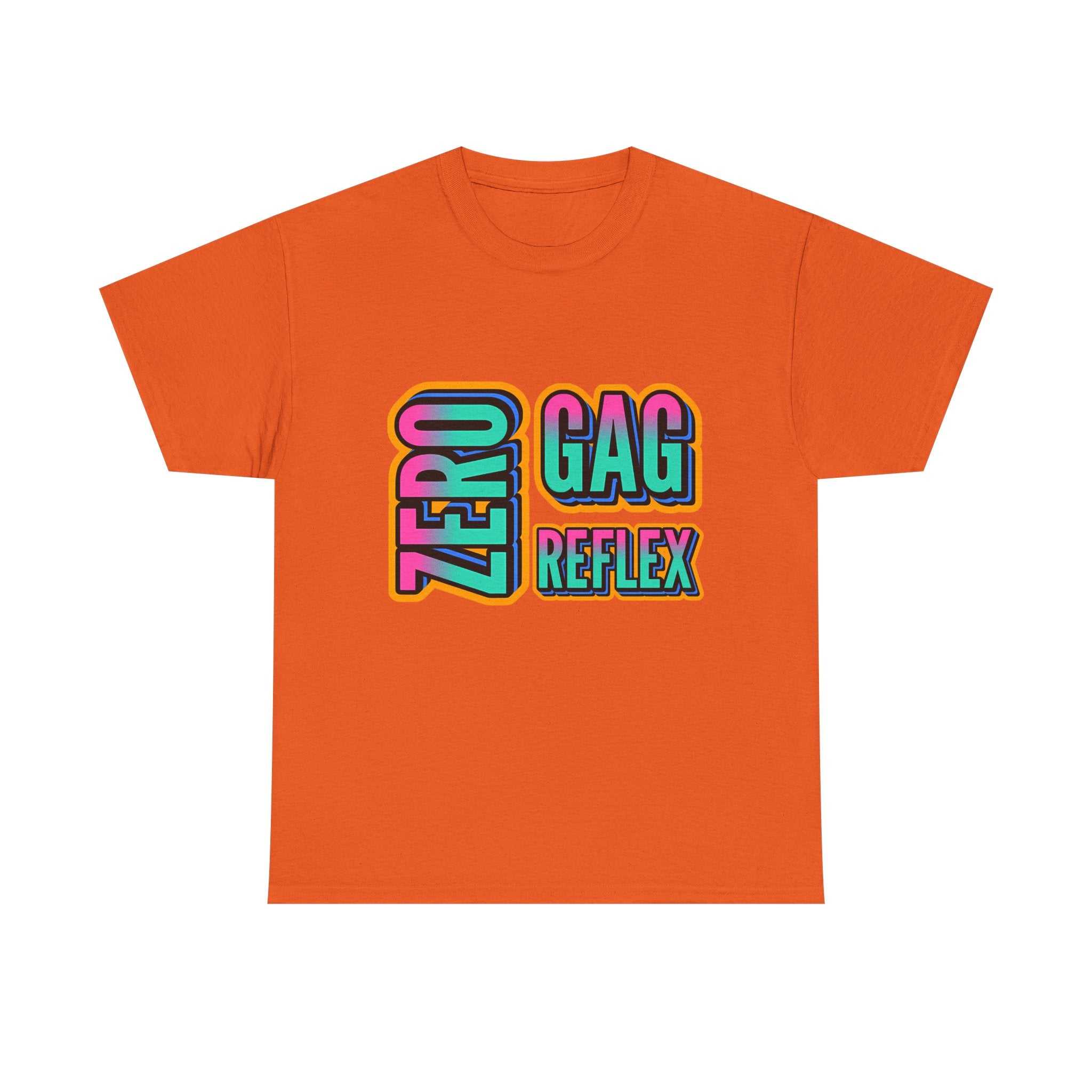 Zero Gag Reflex T-Shirt with bold humor print, made from 100% cotton for comfortable everyday wear
