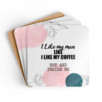 Cheeky Fun Coaster Set with humorous design and playful sayings, perfect for celebrations.