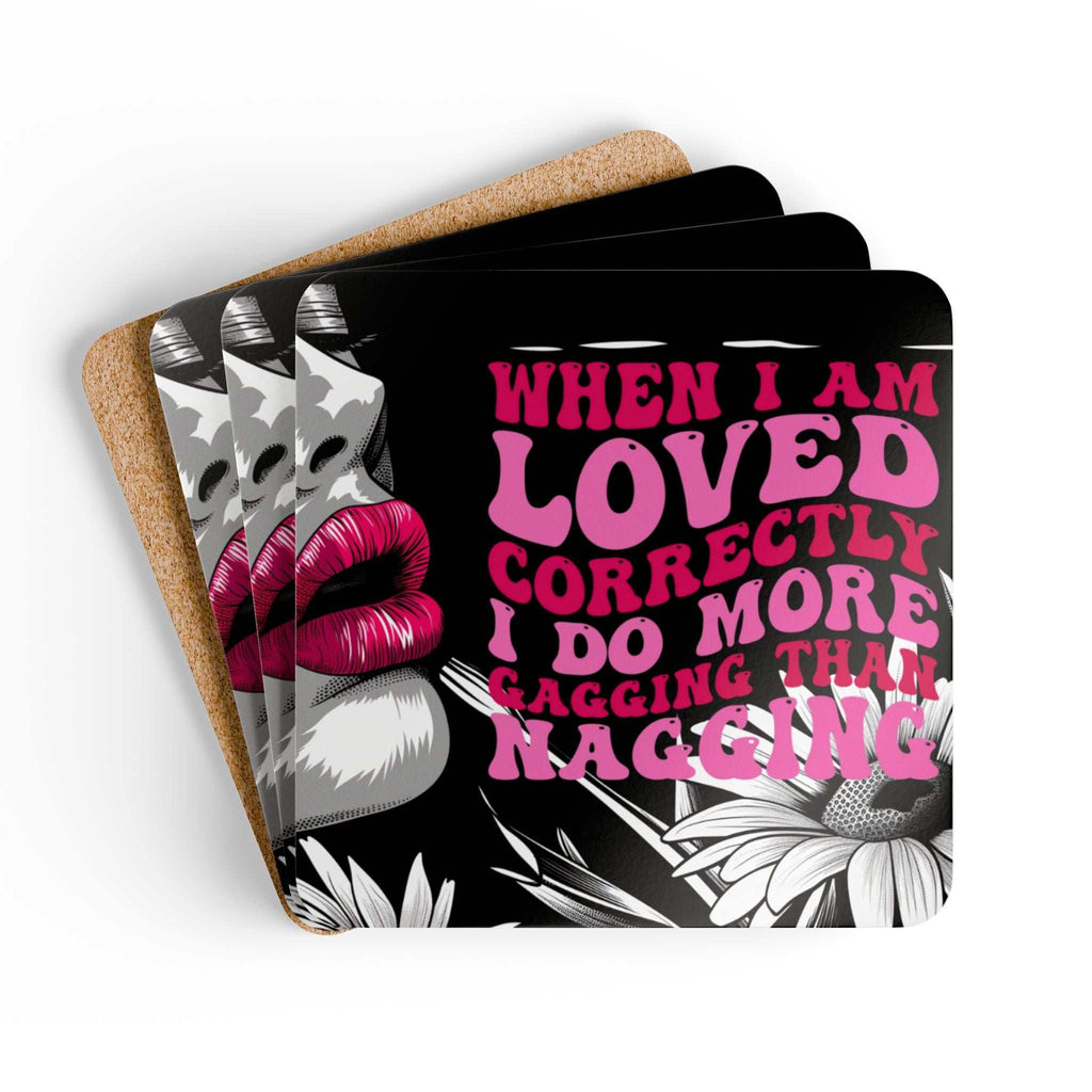 Cheeky Rude Coaster Set with bold text and playful design on high-gloss MDF.