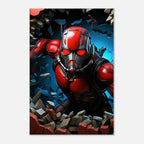 Dynamic Antman canvas art with bold colors and superhero theme, perfect for Marvel fans.