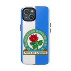 Blackburn Rovers Magsafe iPhone Case with blue and white colors and club crest, dual layer protection, and MagSafe compatibility