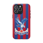 Crystal Palace MagSafe iPhone case with red and blue stripes and eagle crest, dual-layer protection, MagSafe compatible.