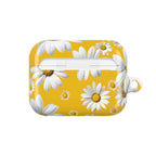 Yellow Daises AirPods case with bright daisy pattern, durable hard shell, and glossy finish for AirPods and AirPods Pro protection