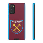 West Ham United magnetic Samsung case featuring claret and blue colors and official-inspired crest