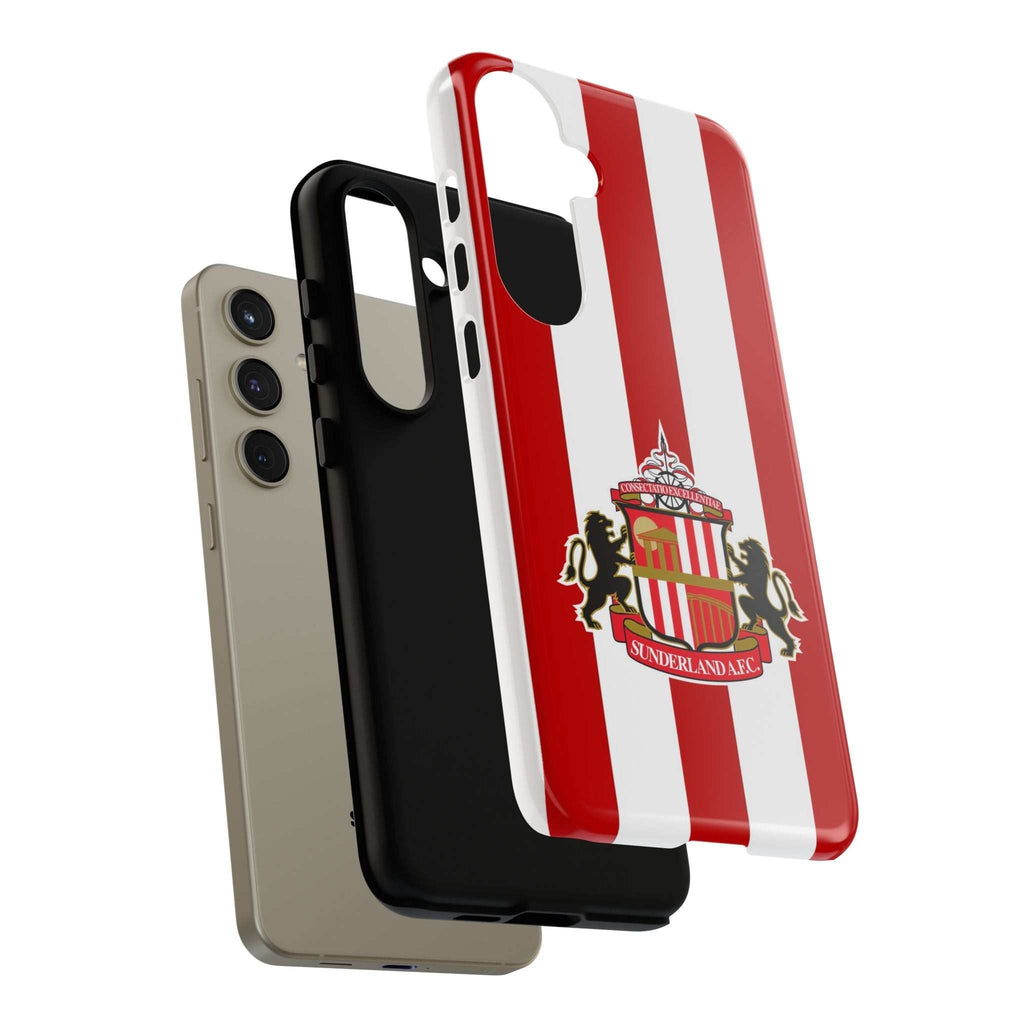 Sunderland FC Samsung phone case with red and white colors and magnetic protection features
