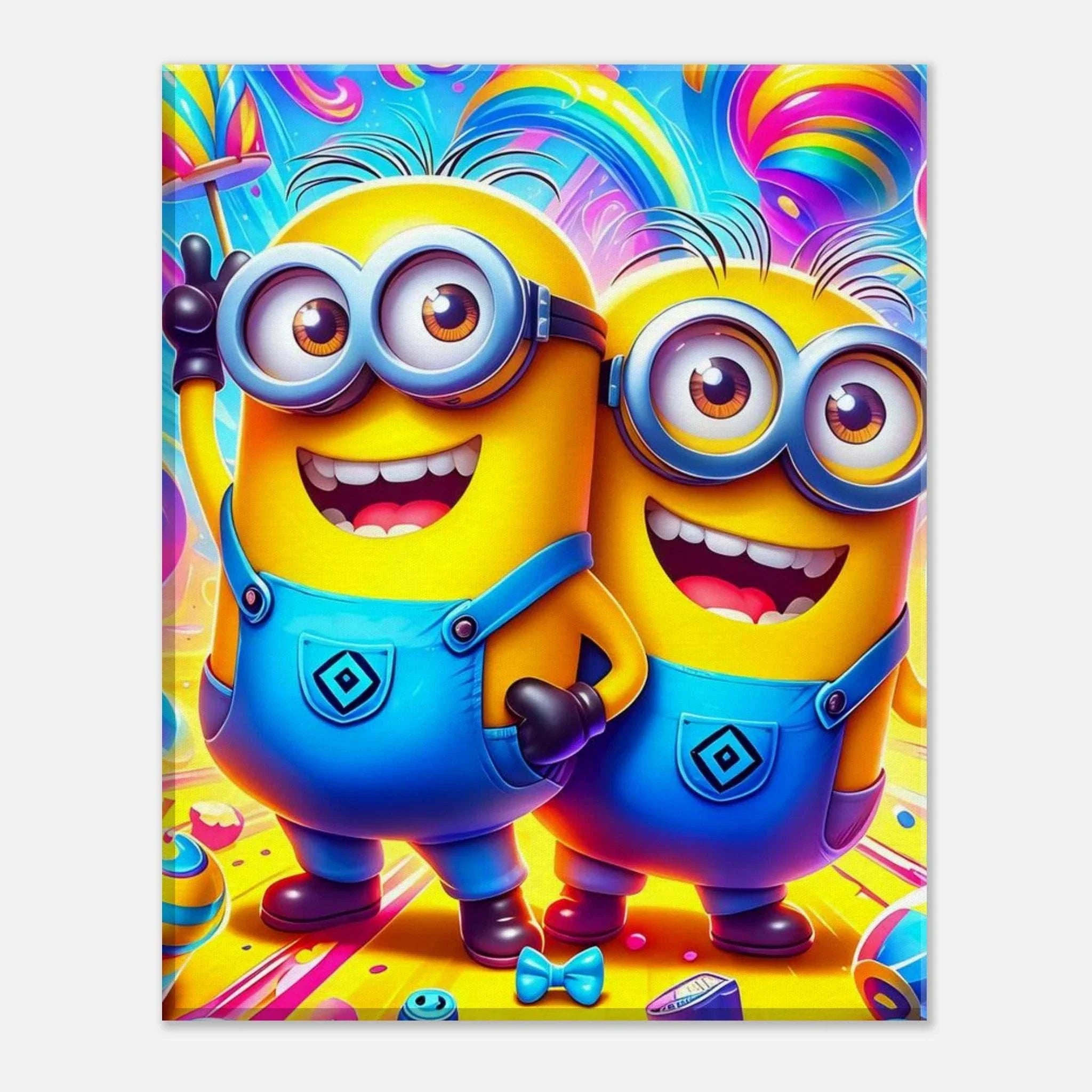 Minions Wall Canvas featuring vibrant, playful yellow characters; perfect for kids' rooms.