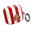 Sunderland FC AirPods protective hard case with club crest and red-white colors, shock-resistant and wireless charging compatible