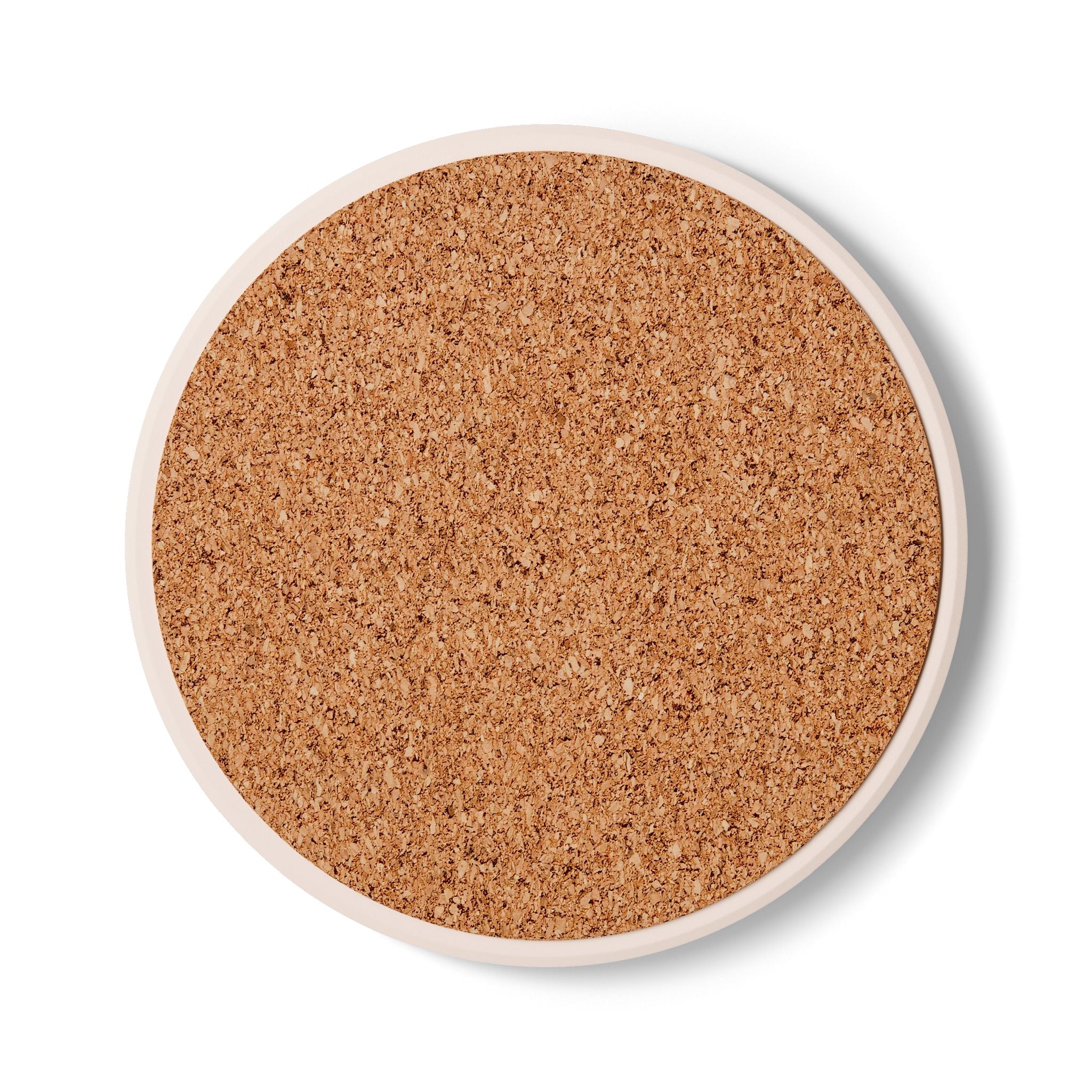 Round ceramic coaster with cork backing for non-slip and surface protection Dad Farts Stink design