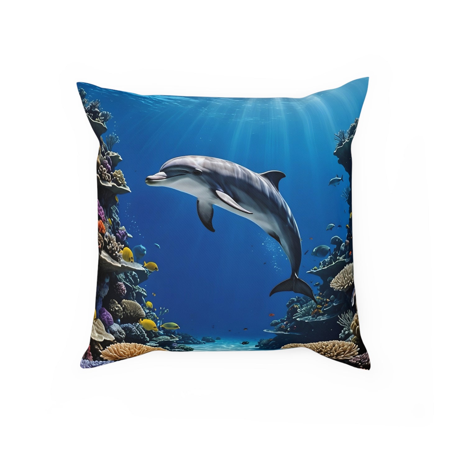 Gorgeous Dolphin Cotton Drill Square Cushion