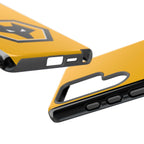 Wolves FC magnetic Samsung case with gold and black colors and official-inspired crest