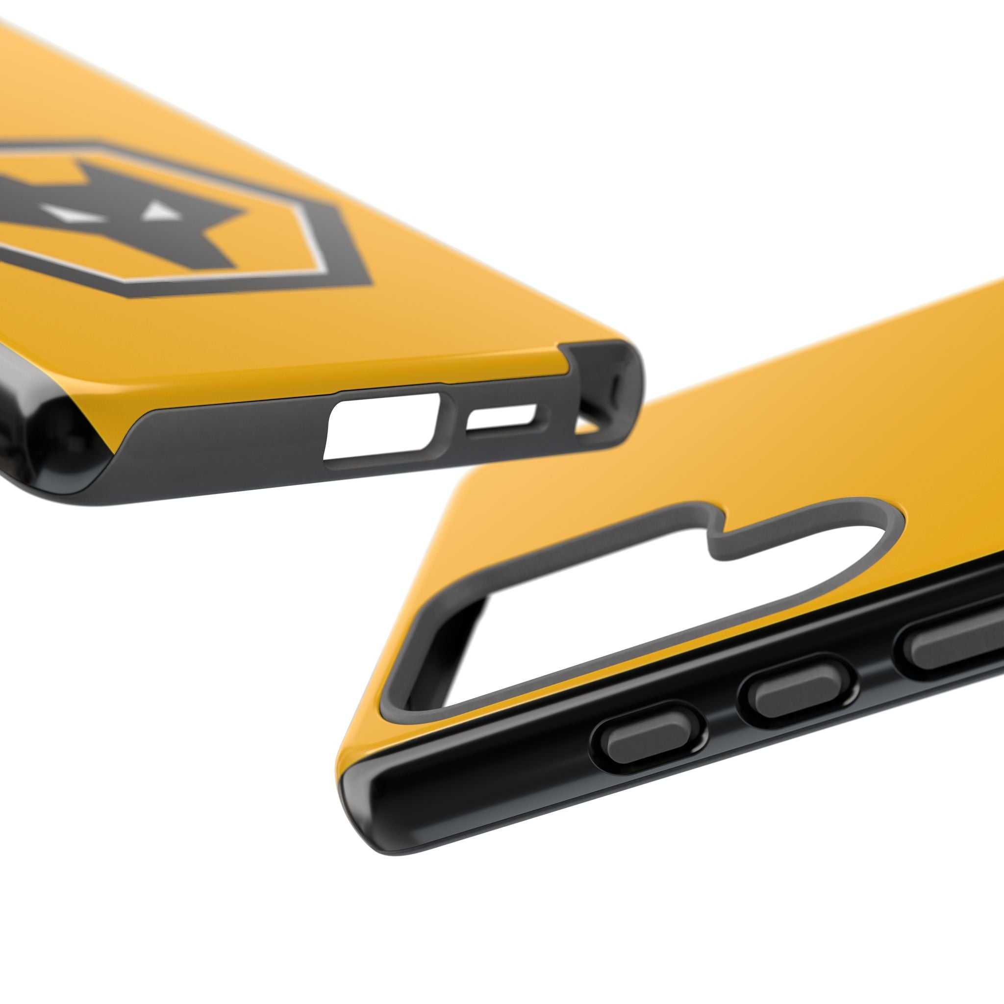Wolves FC magnetic Samsung case with gold and black colors and official-inspired crest