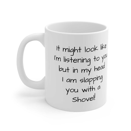 Cheeky Rude not Listening Ceramic Mug designed by Littlebitz 