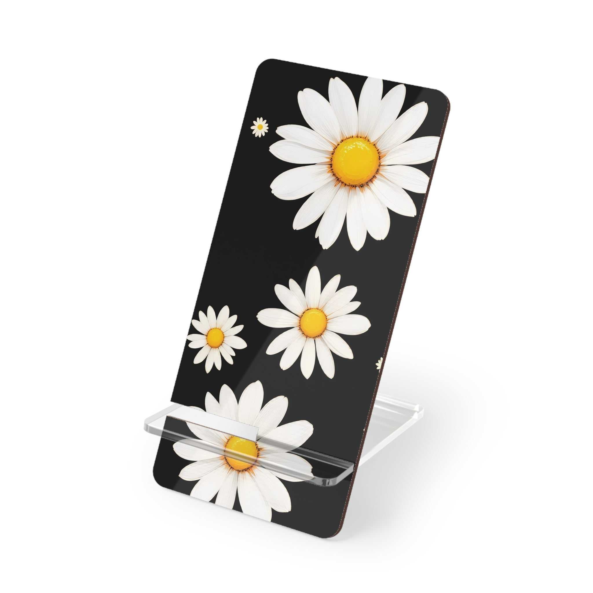 Black Daisy Print Phone Display Stand