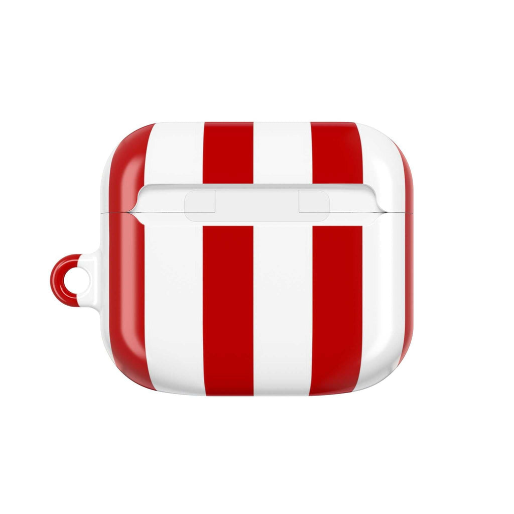 Sunderland FC AirPods protective case with red and white stripes, shock-resistant and wireless charging compatible