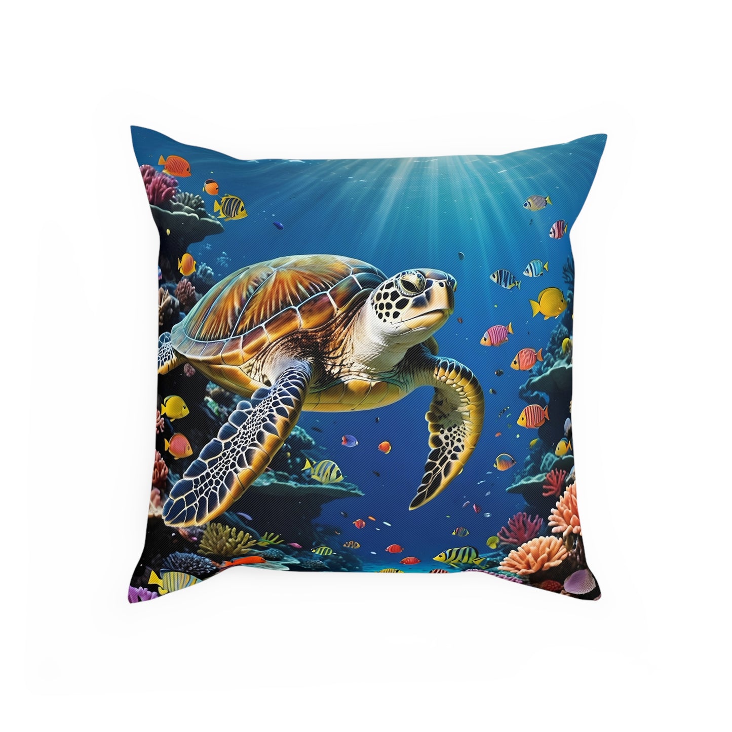 Sea Turtle Cotton Drill Square Cushion