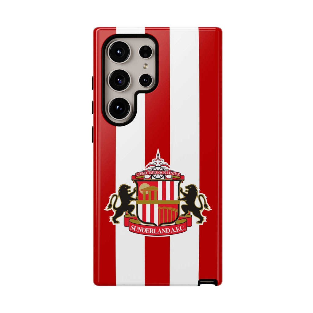 Sunderland FC magnetic Samsung phone case with red and white colors and official-inspired crest