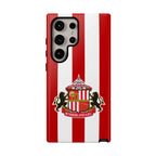 Sunderland FC magnetic Samsung phone case with red and white colors and official-inspired crest
