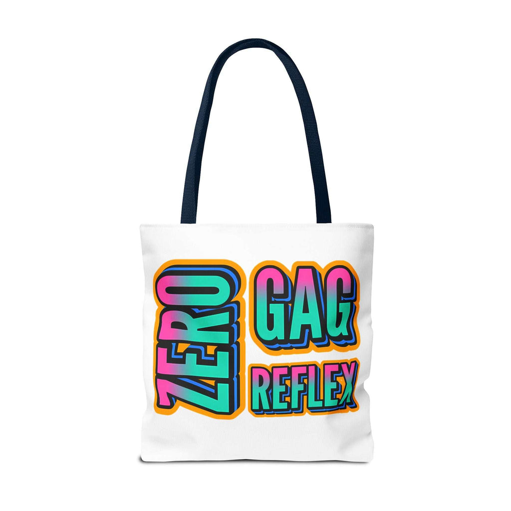 Zero Gag Reflex Tote Bag with cheeky design, durable spun polyester, cotton straps, and multiple handle color options