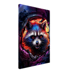 Rocket Raccoon wall canvas with vibrant and dynamic artwork in bold colors.