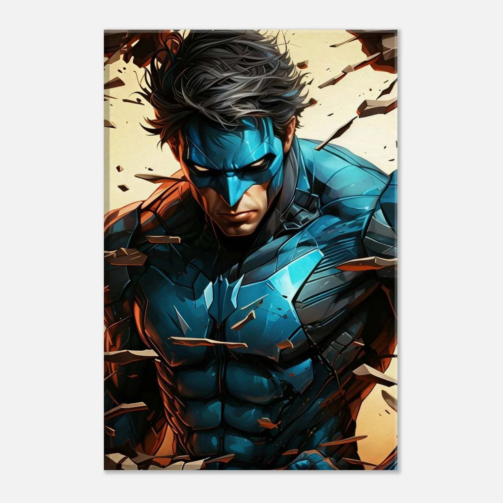 Nightwing Wall Canvas featuring bold design and vivid colors, ready to hang for fans.