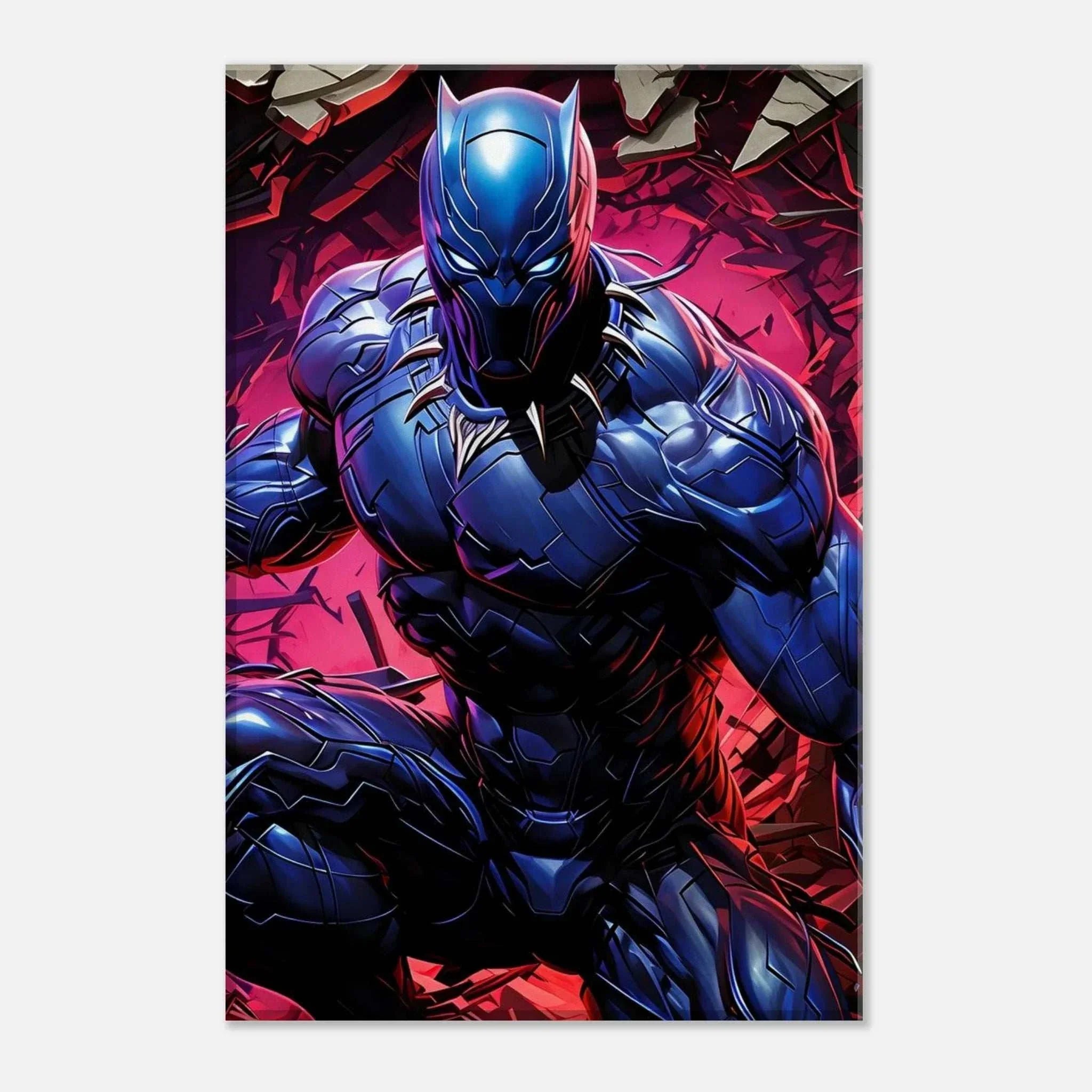 Black Panther wall canvas with vibrant design and bold colors, available in multiple sizes.