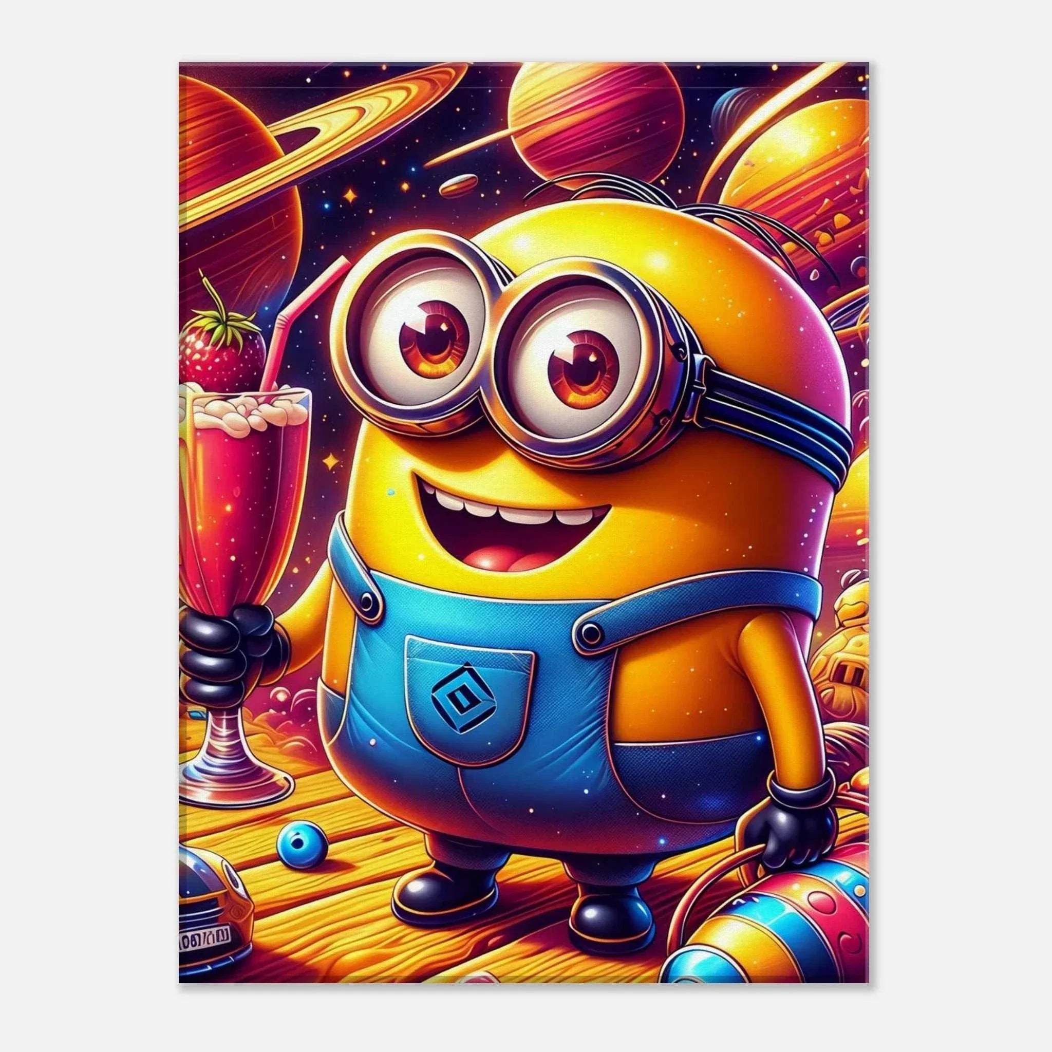 Minions wall canvas featuring vibrant colors and playful characters.