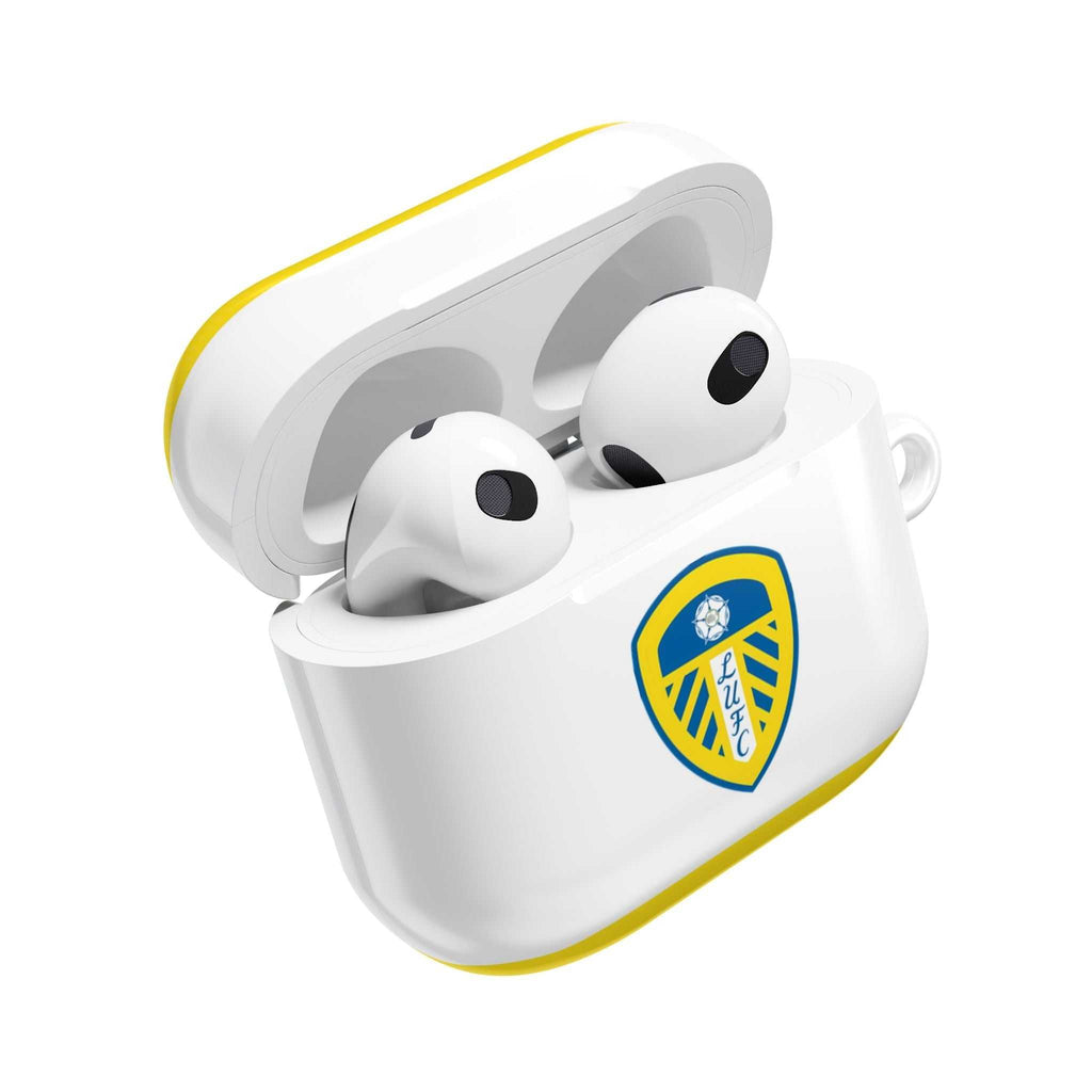 Leeds United FC AirPods protective case with club crest and white-blue design