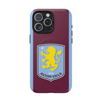Aston Villa Magsafe iPhone case with claret and blue colors and club crest, dual-layer protection, MagSafe compatible.