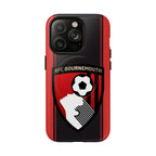 AFC Bournemouth MagSafe iPhone case with club crest, red and black design, dual-layer protection, and MagSafe compatibility