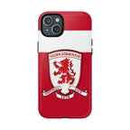 Middlesbrough MagSafe iPhone case with club crest, red design, dual-layer protection, and wireless charging compatibility