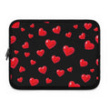 Black Heart Laptop Sleeve with colorful neoprene and soft foam lining for laptop protection