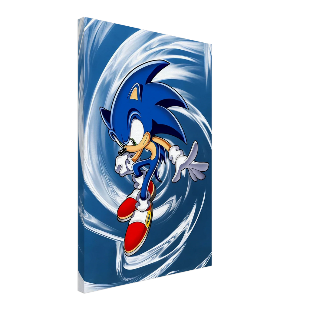 Sonic The Hedgehog wall canvas with vibrant design and bold colors.