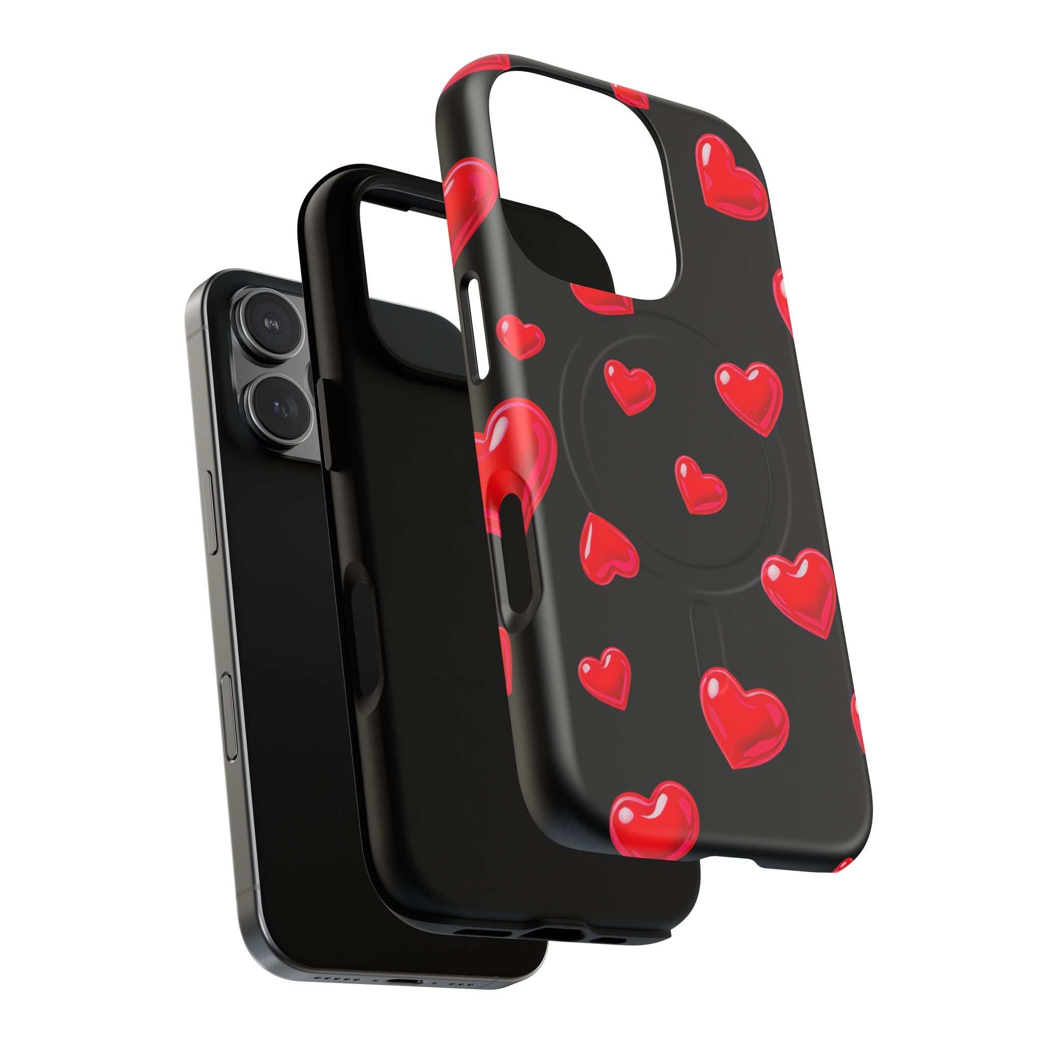 Black Hearts iPhone Magsafe Phone Case