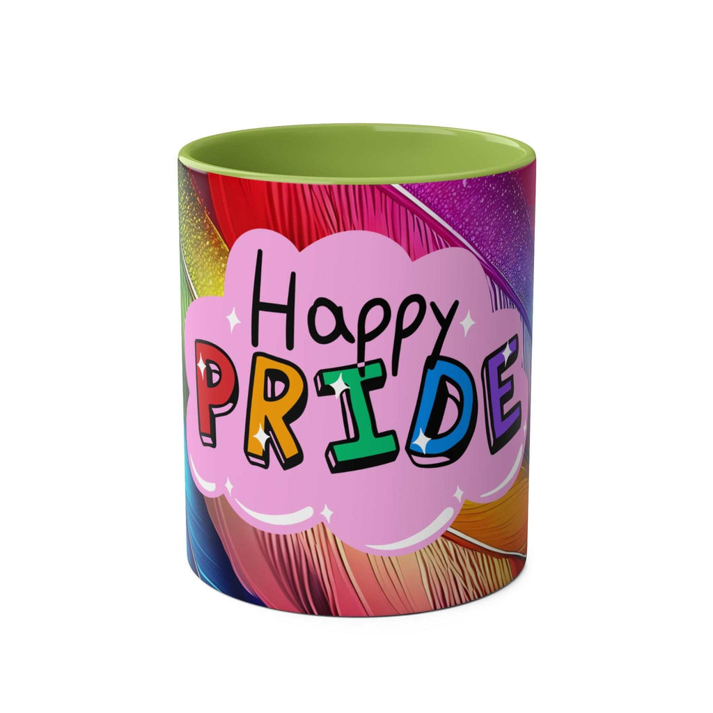LGBTQ+ Pride Mug with Rainbow Design, 11oz Ceramic, Dishwasher Safe