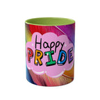 LGBTQ+ Pride Mug with Rainbow Design, 11oz Ceramic, Dishwasher Safe