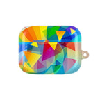 Vibrant Geometric Pride colorful hard shell protective case for AirPods and AirPods Pro with glossy finish and geometric pattern